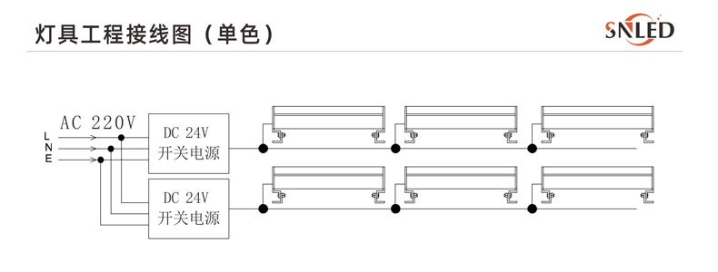 LED线条灯接线图